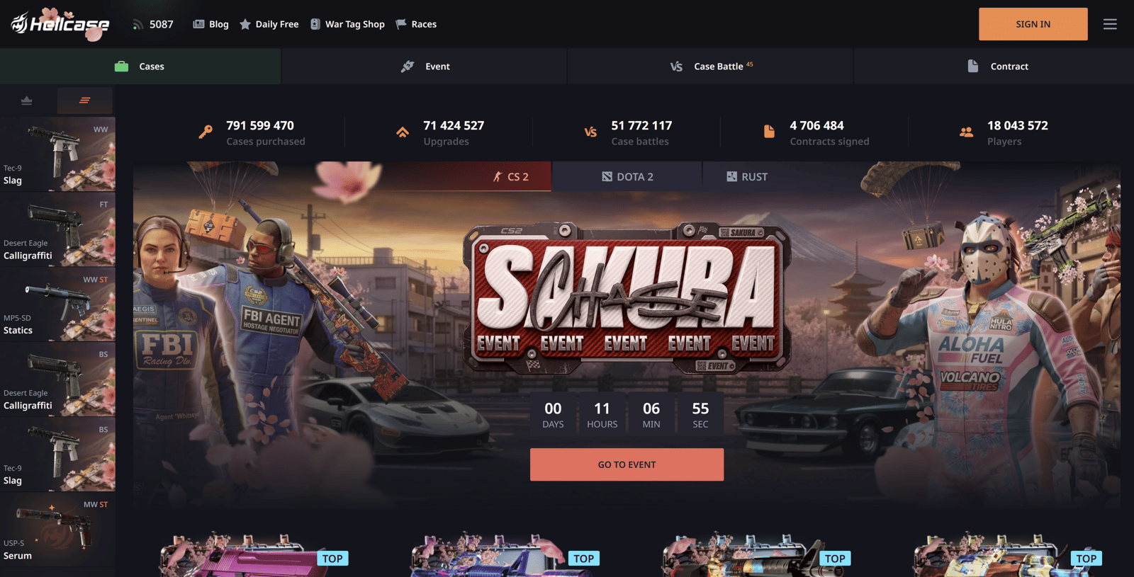 HellCase Promocode 2026 → "fcoinsell" | Gratis Case - Banner-Bild
