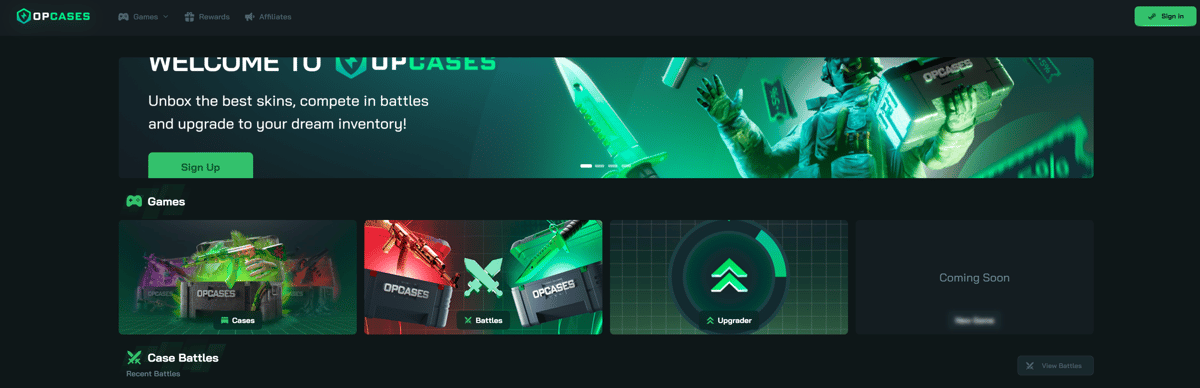 OPCASES Promo Code dreamcodes - 5 Free Cases & 5% Bonus 2026 - Banner-Bild